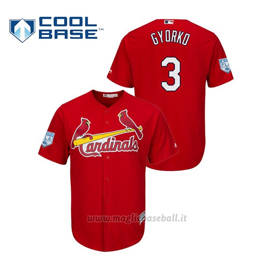 Maglia Baseball Uomo St. Louis Cardinals Jedd Gyorko 2019 Entrenamiento De Primavera Cool Base Rosso